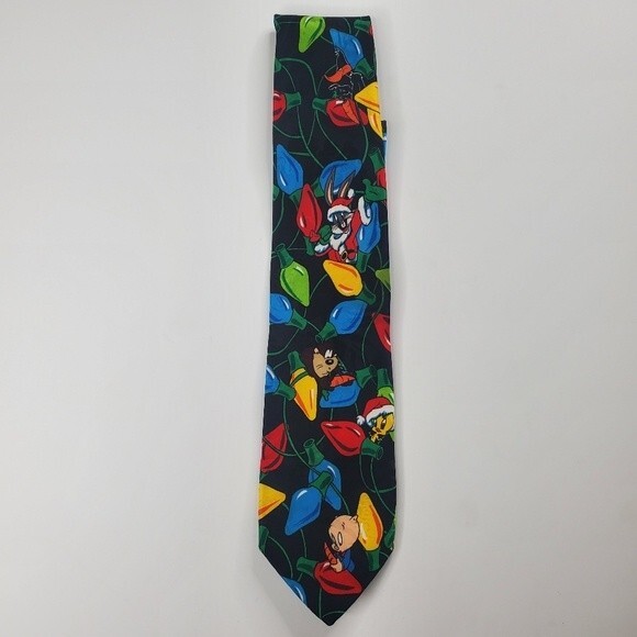 Porky pig,Daffy,Bugs,Taz and Tweety christmas tie vintage - Picture 1 of 3